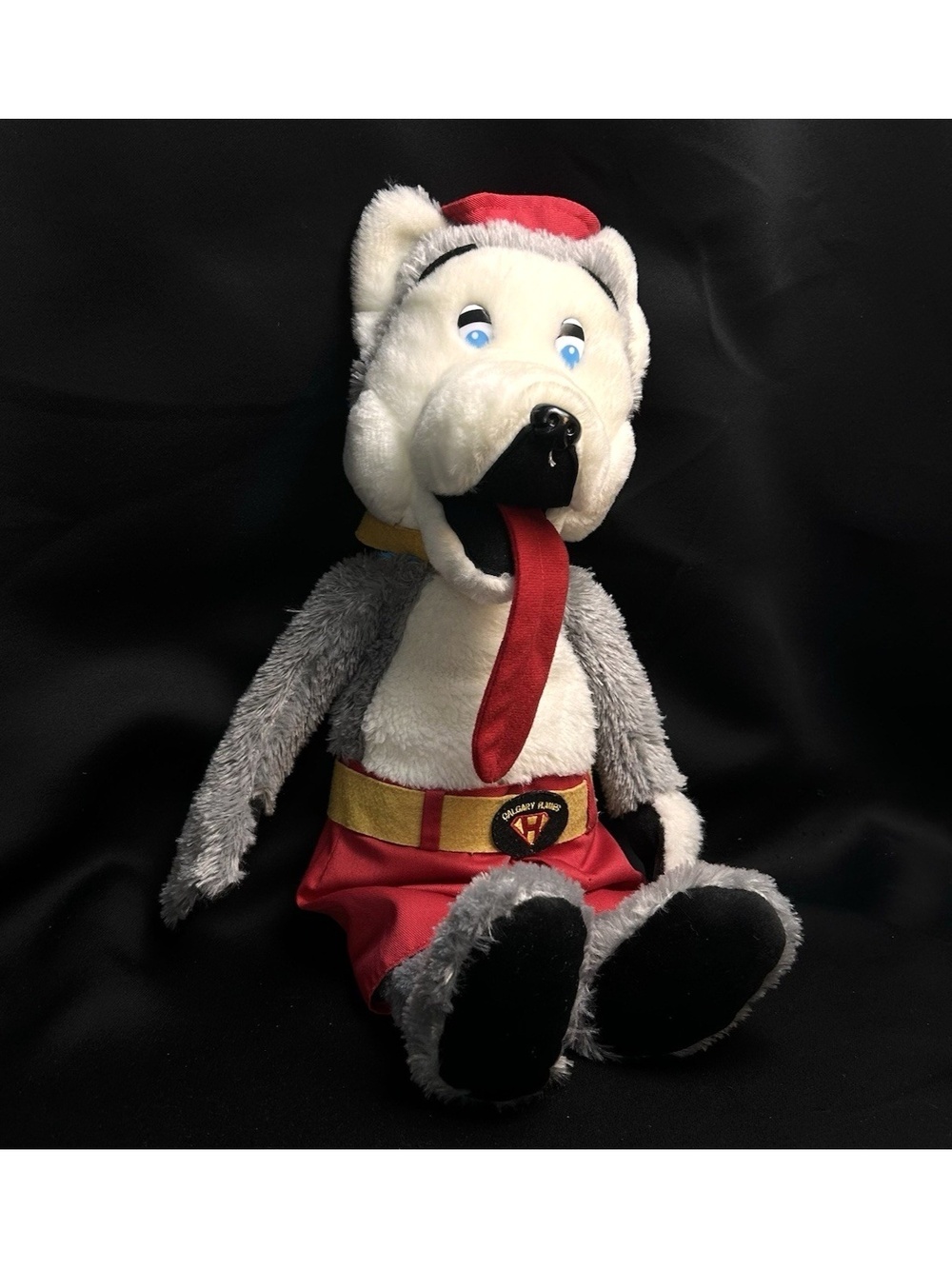 Vintage NHL Calgary Flames Harvey The Hound Plush Hockey 19”